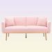 Mercer41 Kamyia 64.96" Round Arm Convertible Loveseat Polyester in Pink | 29.53 H x 64.96 W x 30.71 D in | Wayfair 8A60F08E79DD4062ADED1AB003B46CF6