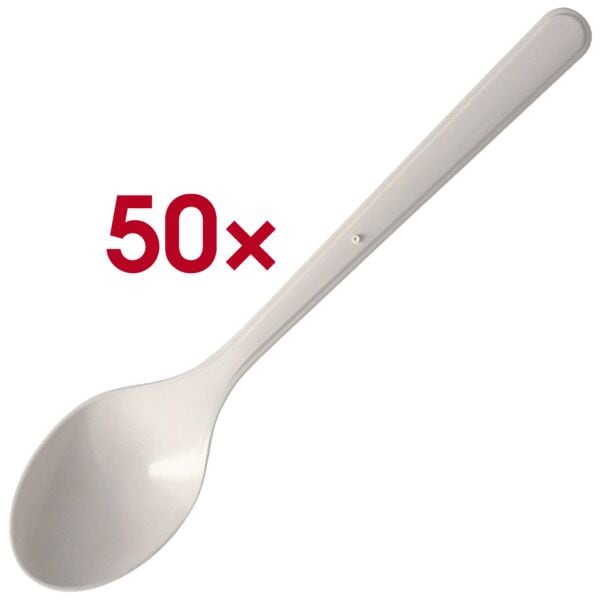 Papstar 50er-Pack Mehrweg-Kaffeelöffel 13 cm weiß weiß Image