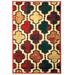 HomeRoots 5' X 8' Red Blue Quatrefoil Power Loom Distressed Area Rug - 5' Octagon