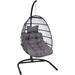 Julia Outdoor Hanging Egg Chair with Cushion and Stand - Gray