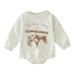 Easter Baby Girl Outfit Babys Girls Boys Winter Long Sleeve Romper Bodysuit Clothes Letter Cow Prints Outwear Fashion