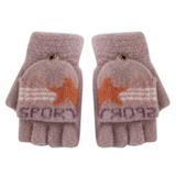 Mittens with Strings Flip Kids Gloves Convertible Knitted Fingerless Winter Mittens Top Warm Children Kids Gloves & Mittens