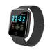 Innerwin Men Women Waterproof Blood Pressure Wrist Watches Heart Rate Phone Mate Smart Watch Steps Sport Fitness Tracker Touch Screen Monitor For Android Black Steel One Piece