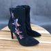 Jessica Simpson Shoes | Jessica Simpson Black Suede Pump Heel Zip Up Stars Boots Womens Size 6 B | Color: Black | Size: 6