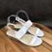 Jessica Simpson Shoes | Jessica Simpson White Glitter Slingback Adjustable Sandals Womens Size 6 B | Color: White | Size: 6