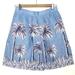 J. Crew Skirts | J. Crew Linen Skirt In Palm Tree Print Sz 2 | Color: Blue/White | Size: 2