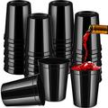 Nuogo 120 Packs Black Plastic Cups Bulk 16OZ Stadium Disposable Party Blank Drinking Cocktails for Wedding Picnics Halloween Christmas Thanksgiving Supplies