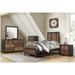 Millwood Pines Barbay Dark Ebony & Rustic Mahogany Faux-Wood Panel Bedroom Set 4 Piece: Bed, Dresser, Mirror, Nightstand Wood in Brown | Wayfair