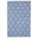 Blue/Brown 120 x 96 x 0.25 in Area Rug - Dash and Albert Rugs Crisscross Geometric Handwoven Indoor/Outdoor Area Rug in Denim/White | Wayfair