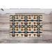 Black/Blue 84 x 60 x 0.08 in Area Rug - KAVKA DESIGNS Geometric Machine Woven Polyester Area Rug in Blue/Orange/Charcoal Polyester | Wayfair