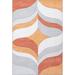 Gray/Orange 60 x 39 x 0.2 in Area Rug - Red Barrel Studio® Ilana Retro Machine Washable Area Rug Polyester | 60 H x 39 W x 0.2 D in | Wayfair