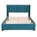 Everly Quinn Queen Storage Platform Bed Wood & /Upholstered/Velvet in Blue/Brown | 45.3 H x 64.5 W x 84.2 D in | Wayfair