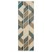 Blue/Brown 96 x 30 x 0.12 in Area Rug - George Oliver Joaniel Geometric Chevron Area Rug Polyester | 96 H x 30 W x 0.12 D in | Wayfair