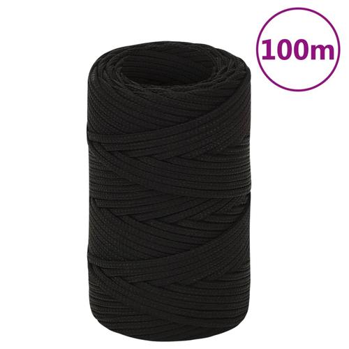 vidaXL Arbeitsseil Schwarz 2 mm 100 m Polyester