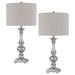 Nampa 28" Height Resin Lamp Set in Antique Silver Finish