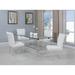 Somette 36"x60" Glass/Acrylic 5-Piece Dining Set