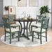 5-Piece Round Dining Table and Chair Set with Special-shaped Legs and an Exquisitely Designed Hollow Chair Back for Dining Room