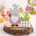 Easter Wooden Ornaments for Tree Happy Easter Egg Gnome Bunny Wood Hanging Ornament Spring Easter Wooden Slice Decorations for Party Home Classroom Decor