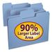 Smead SuperTab Colored File Folders 1/3-Cut Tabs: Assorted Letter Size 0.75 Expansion 11-pt Stock Blue 100/Box