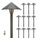 Gardenreet Brass Low Voltage Pathway Lights 12V Outdoor LED Landscape Path Lights(Umbrella) for Walkway Driveway Garden Yard with 3W 2700K Warm White LED G4 Bulb(12 Pack)