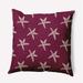 18 x 18 Simply Daisy Starfish Indoor/Outdoor Pillow Maroon Red Qty 1