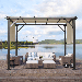 Erommy 10 x 10 Outdoor Pergola Gazebo with Steel Frame and Shade Canopy for Patio White