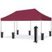 Eurmax Premium 10 x20 Ez Pop up Canopy Tent Bonus Wheeled Bag (Maroon)