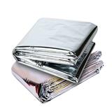 NUOLUX 2pcs 210*130cm Outdoor Survival Emergency Warm Blanket Foldable Waterproof Heat Reflective Mylar Film Thermal Blanket for First Aid Exploration Natural Disasters Supplies