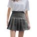 zhizaihu a line skirt women s fashion high waist pleated mini skirt slim waist casual tennis skirt boho skirt grey m