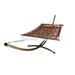 Petra Leisure 15 Ft. Indoor/Outdoor Heavy Duty Textured Bronze Steel Arc Hammock Stand & Premium Quilted Hammock Bed w/Pillow.(Elegant Flower)