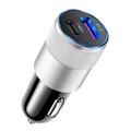 Tohuu USB Car Charger Metal Car Cell Phone Charger 3.1A USBPD Vehicle Charging Supplies Cell Phone Charger Adapters for Truck RVs and Cars for Laptop and Computer Charging show