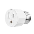 E26 E27 Light Bulb Socket Adapter 2 or 3 Prong AC Outlet to Lamp Socket E27 Lamp Holder Adapter Plug for Patio Shed Garage Warehouse