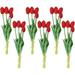 Northlight Real Touchâ„¢ Red Artificial Tulip Floral Bundles Set of 6 - 18