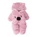 Baby Romper Velvet Hooded Bear Jumpsuit Clothes Cartoon Solid Boy Girl Girls Outfits&Set Little Girl Babies