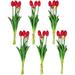 Northlight Real Touchâ„¢ Ruby Red Artificial Tulip Floral Bundles Set of 6 - 18