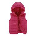 Child Kids Toddler Baby Boys Girls Sleeveless Winter Solid Coats Hooded Jacket Vest Outer Outwear Outfits Clothes Winter Coat Boys 14 Toddler Boy down Jacket No Hood Toddler Vacation Kids Windbreaker