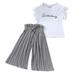 Girls Baby Tops+Ruffle Shirt Pants Outfits Loose T Letter Kids Children Girls Outfits&Set Rainbow Baby Girl Clothes