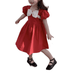 Peyakidsaa Kids Girl s Casual Short Sleeve Party Dress Bow A-line Princess Dress Red