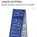 Louis Vuitton Accessories | Brand New Without Tag Louis Vuitton Blue Wool Louis City Scarf | Color: Blue/White | Size: Os