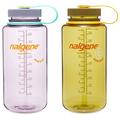 Nalgene Sustain 50% Recycled Wide Mouth Twin Pack 1L Bottles - Eggplant & Olive, 1 Litre / 32oz Drink Water Reusable Flask BPA Free