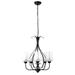 Maxax 5 - Light Candle Style Classic Chandelier w/ Wrought Iron Accents Glass/Metal in Black/Gray | 23.6 H x 20.4 W x 20.4 D in | Wayfair 19160-5BK