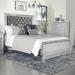 Rosdorf Park Jaxston Tufted Platform Bed Wood & /Upholstered/Velvet in Gray/White | 62 H x 79 W x 86.5 D in | Wayfair