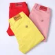 Jeans de style classique pour hommes pantalon en denim droit rose rouge jaune coupe couvertes