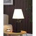 Latitude Run® Metal Table Lamp Metal/Fabric in Black/Brown/White | 19.5 H x 10 W x 10 D in | Wayfair 58B2B5A526DC426983B5E308C3529352