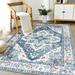 Blue/Navy 72 x 48 x 1 in Area Rug - Bungalow Rose Oriental Machine Woven Rectangle 4' x 6' Area Rug in Navy Blue | 72 H x 48 W x 1 D in | Wayfair