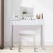 Latitude Run® Modern & Elegant Dressing Table w/ Flip-Top Mirror & 2 Drawers Wood in Brown/White | 29.27 H x 31.51 W x 15.76 D in | Wayfair