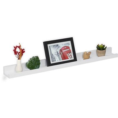 Bilderleiste, 80 cm breit, schmales Wandregal für Bilderrahmen, Bücher & Deko, mdf, Bilderregal Image