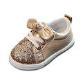 zuwimk Toddler Shoes Baby Boys Girls Shoes Soft Leather Non Slip 2 Straps Toddler Sneaker First Walker Crib Tennis Shoes Gold