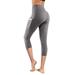 Womens High Waisted Yoga Capris Leggings Scrunch Compression Cropped Pants Stretch Workout Gym Tights Ladies Clothes