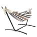 hammock with stand included 9ft Black Steel Pipe Hammock Frame with 200*150cm Polyester Cotton Hammock Coffee Strip Natural Rope Iron Hammock Set